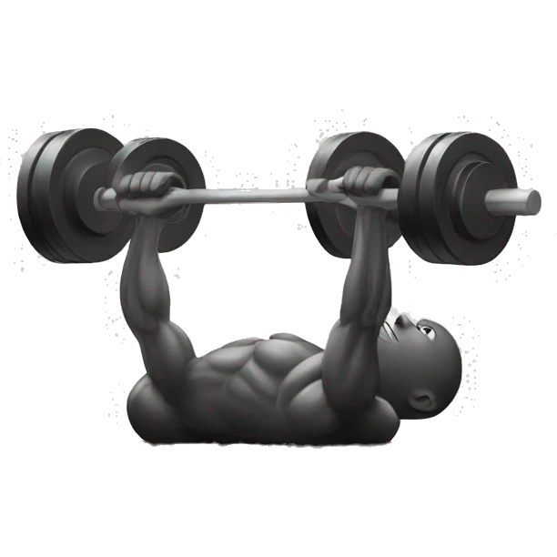 Bench press black and white emoji