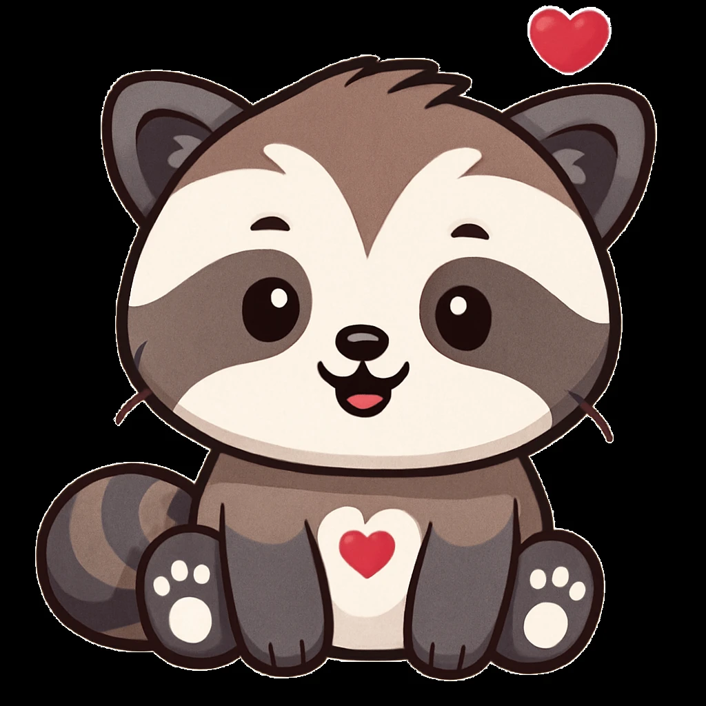 Make the red panda's fur color less orange, more muted and natural, while keeping it cute and in a cartoon sticker style. The original style is cartoon sticker style, so maintain that look in the edit. emoji