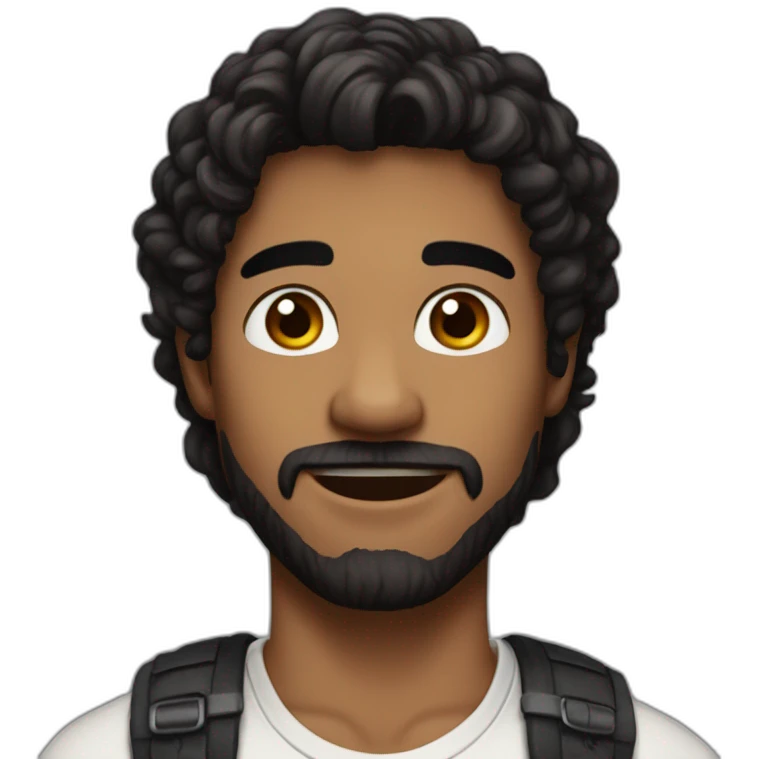 A beautiful real men, enthusiastic person with brown eyes and black hair. He dresses beautifully, like a YouTuber  emoji