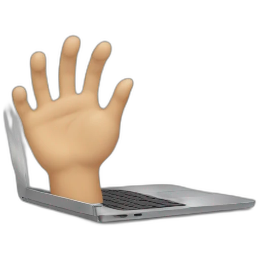 hand laptop emoji