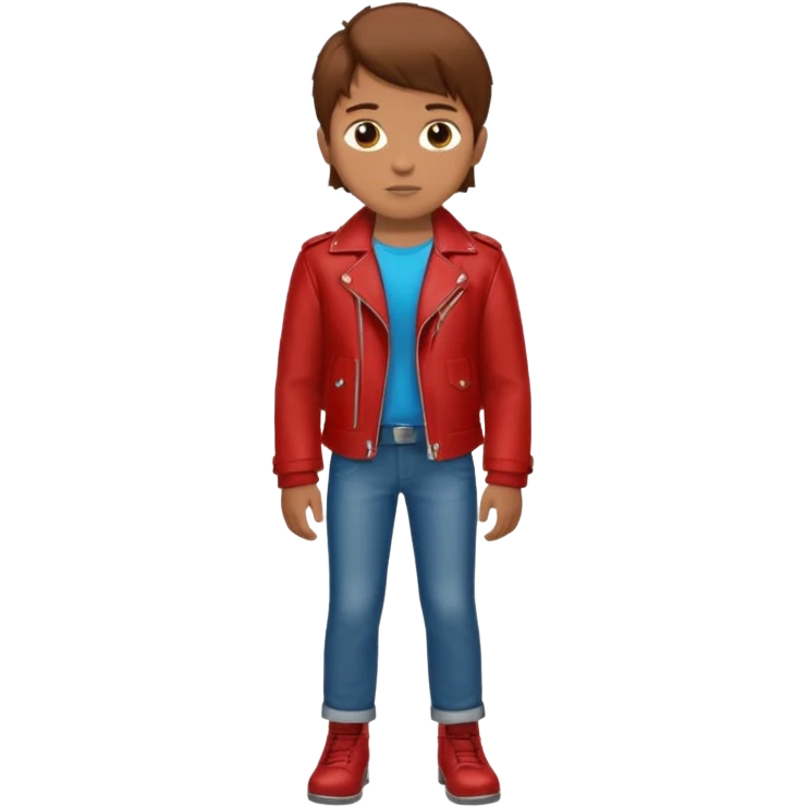 Boy in leather jocket, full body, different color leather jocket, close up emoji