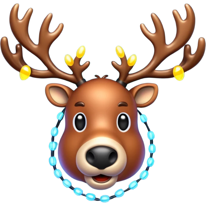 A reindeer with LED lights all over emoji