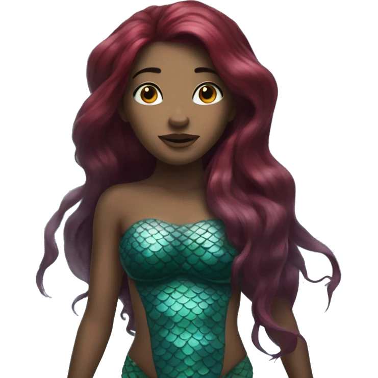 Chel as a Mermaid with dark red hair emoji