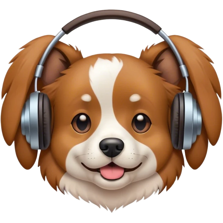 chien qui écoute la musique emoji