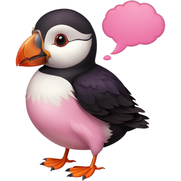pink puffin thought bubble emoji
