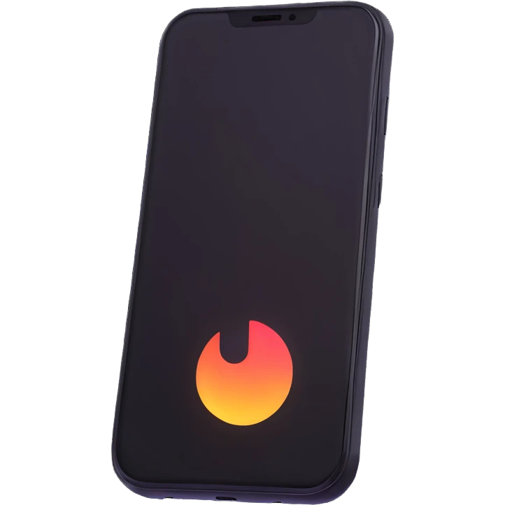 sleek smartphone with glowing screen emoji