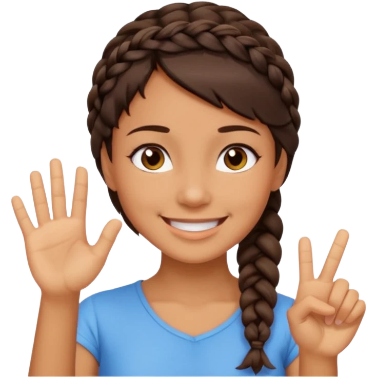 Mujer morena pelo corto con trenza diciendo ok emoji
