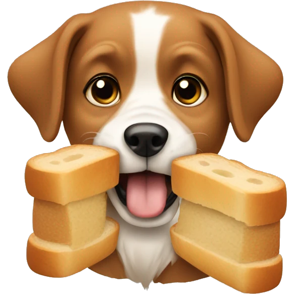 dog eating bread emoji