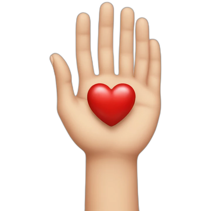 hands holding a heart emoji