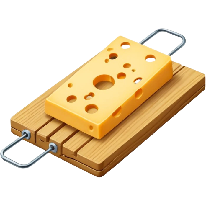 a mousetrap with a small piece of cheese emoji
