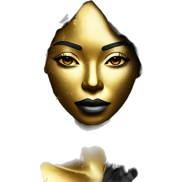  Hemp 420 Black lady melting gold drizzle kintsugi multicoloured funky palm leaves tropical made of 420 origami newspaper roses hemp leaves bokeh and paper and hemp leaves in hair emoji