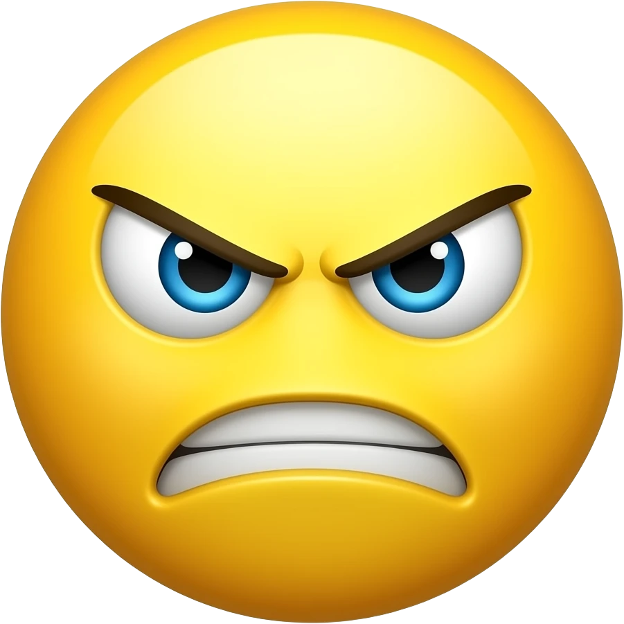 Super duper angry yellow face emoji