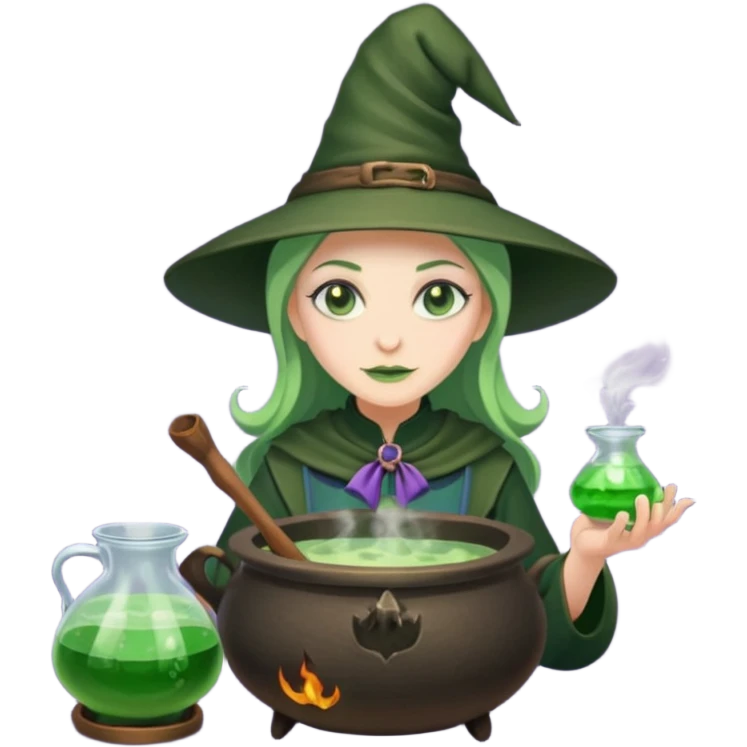 green witch cooking potion emoji