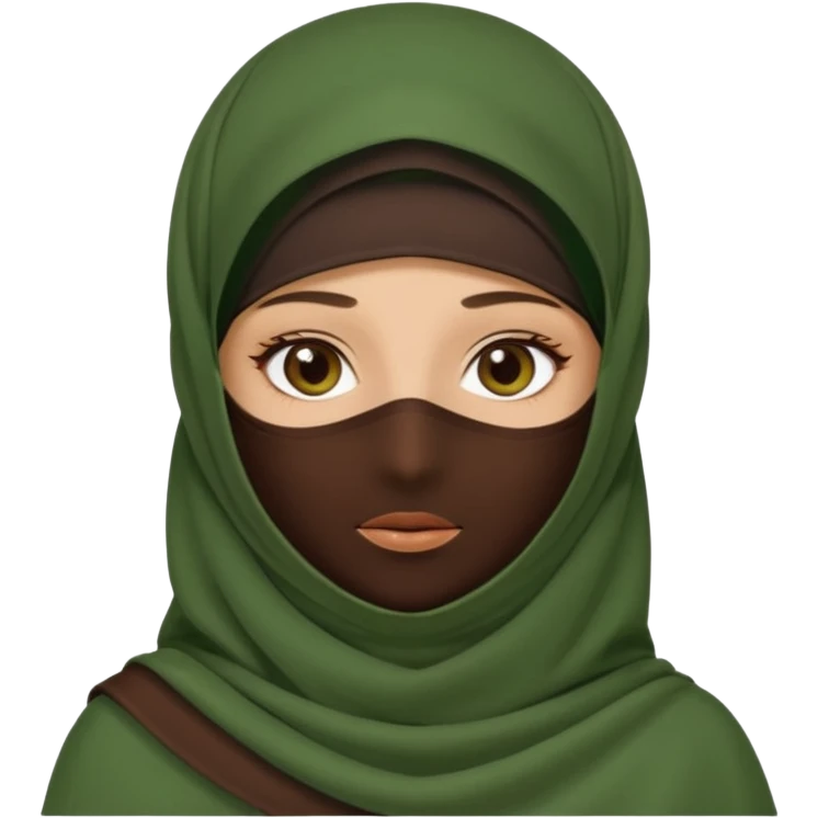 Niqab musli girl chocolate color make the niqab green emoji