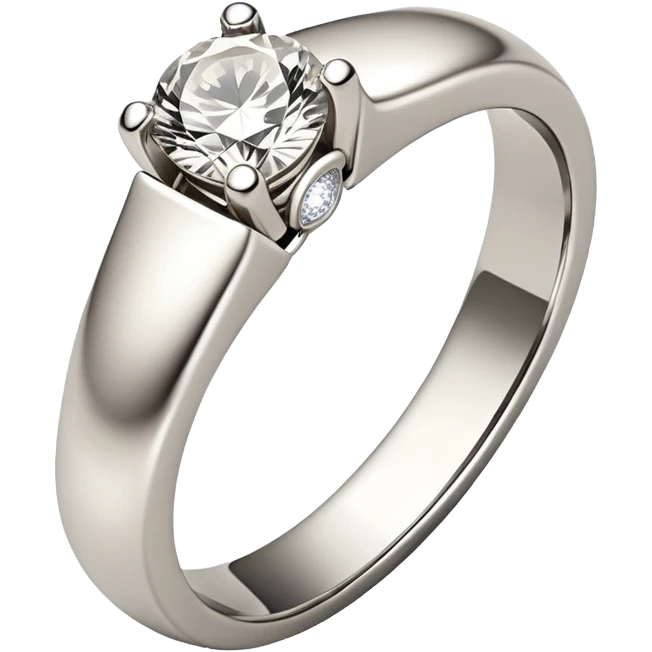 Cream wedding ring with stone emoji