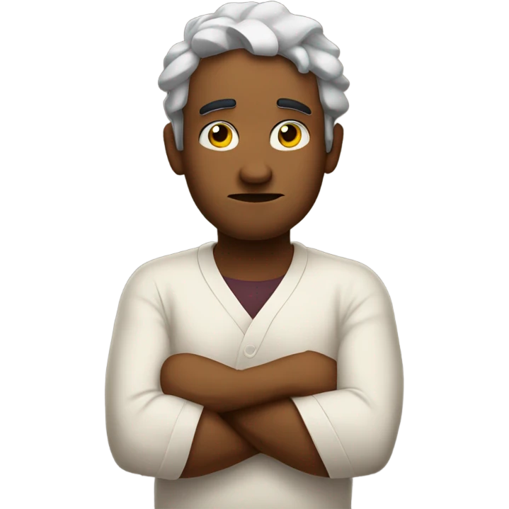 Skeptical with folded hands emoji