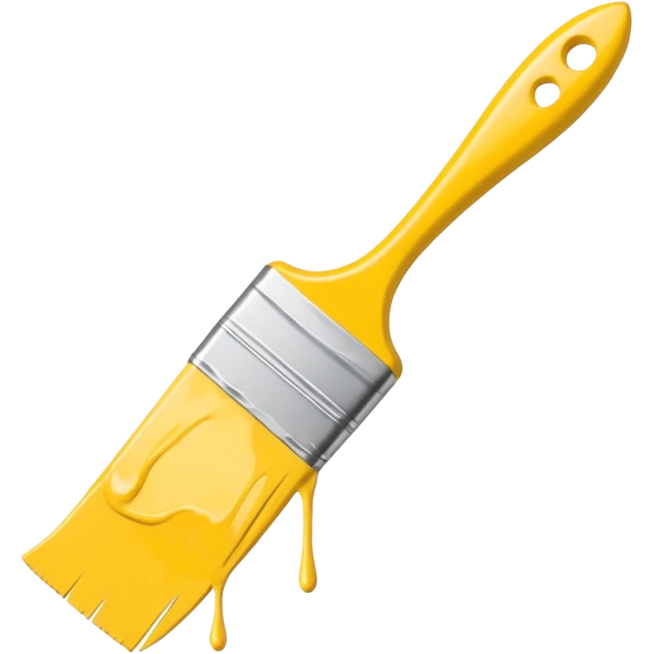 yellow brush with yellow painting emoji