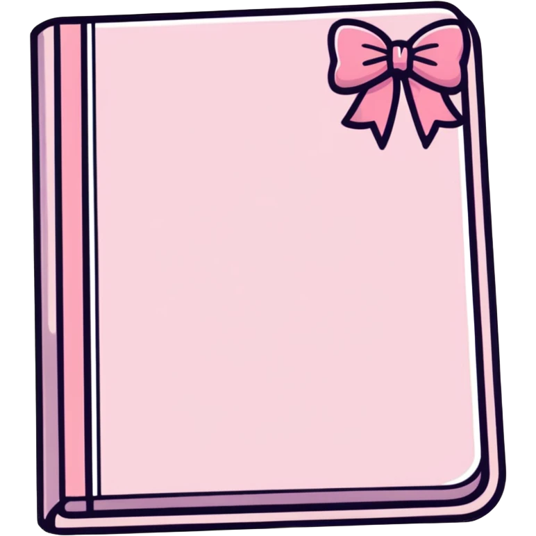 light pink book with a pink bow emoji