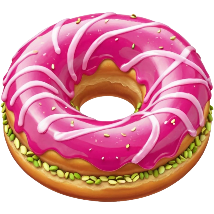 Pistachio donut with pink swirls emoji
