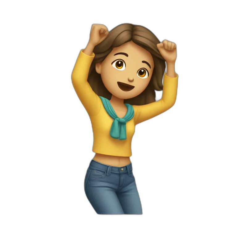 fille qui fait dab emoji