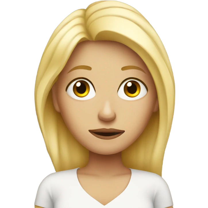 Bored blonde lady emoji