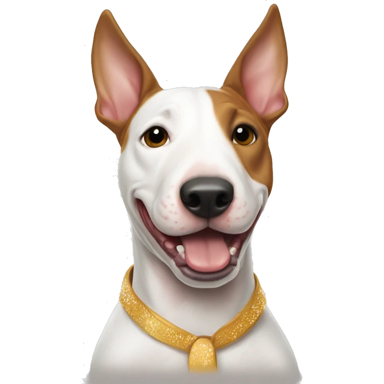 Bull Terrier in a New Year's costume emoji