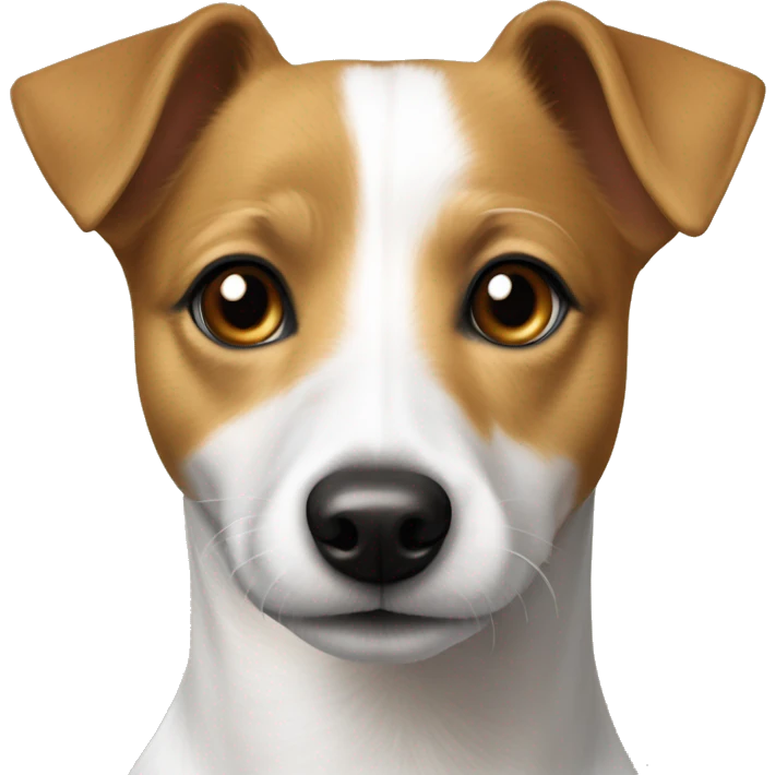 Tan and white jack Russel portrait with collar emoji