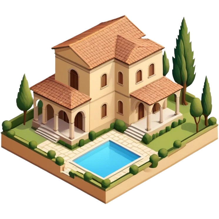 tuscan villa isometric emoji