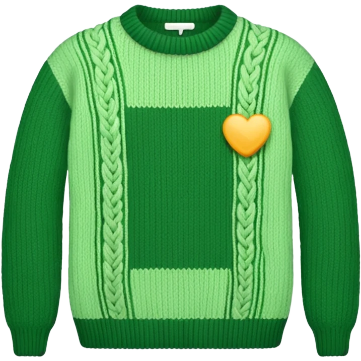 Green knitted wool sweater. emoji