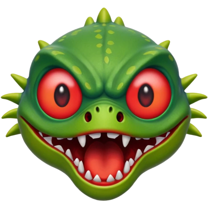 angry Warcraft murloc emoji, red eyes, open mouth emoji
