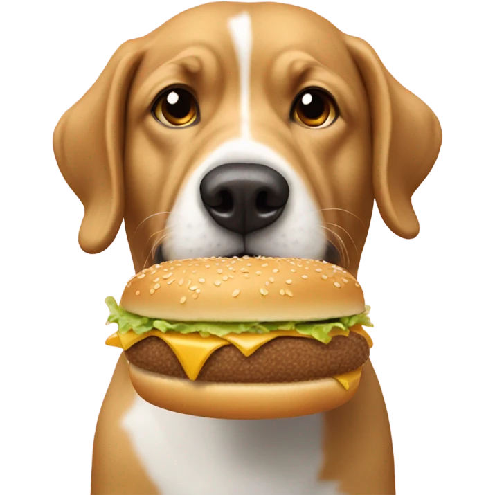 Dog eating Big Mac emoji