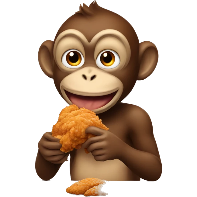 Monkey eating fried chicken emoji
