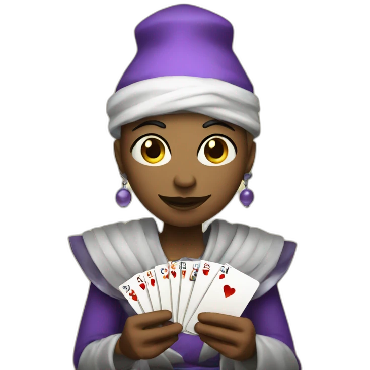 fortune teller with the card emoji
