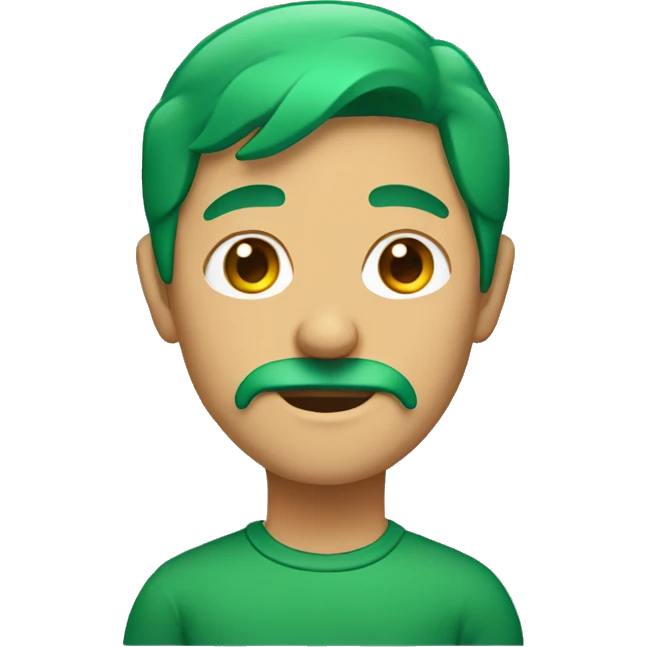 man with only a mouth on his face with green hair emoji