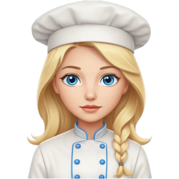 Sexy Long Blonde hair blue eyed female chef emoji