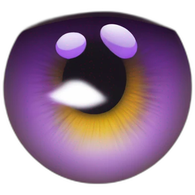 a very powerful male eye with a violet iris showing serious emotion and a beige color for the skin around the eye emoji