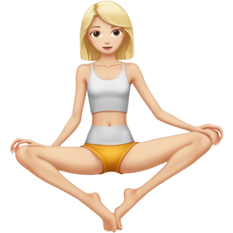 a skinny blonde girl with spread legs emoji