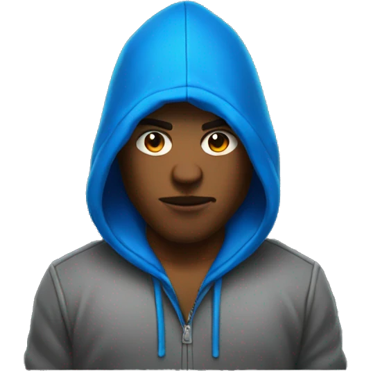 Blue hood Gangster emoji