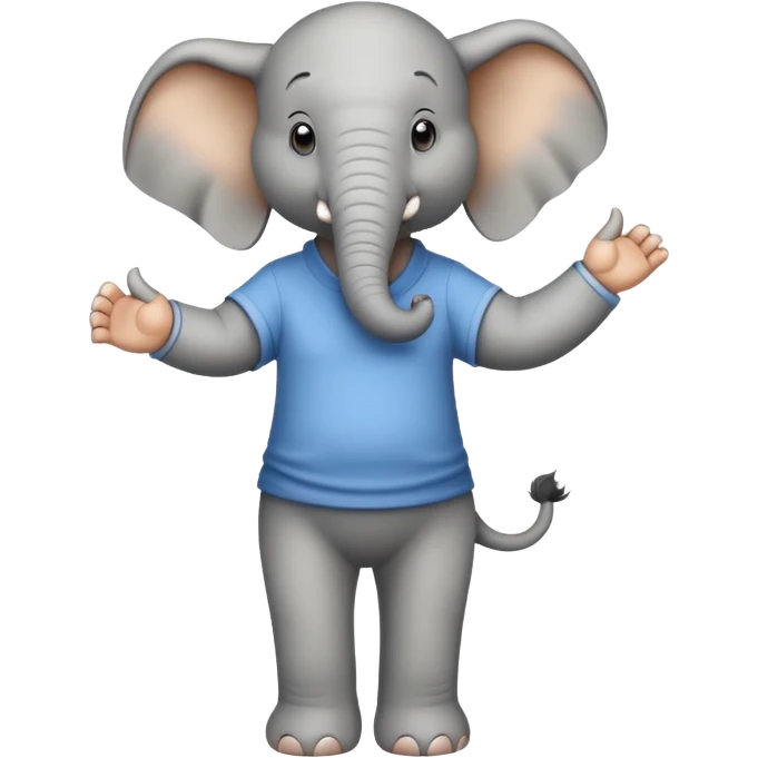 elephant character in casual clothes upright pose emoji