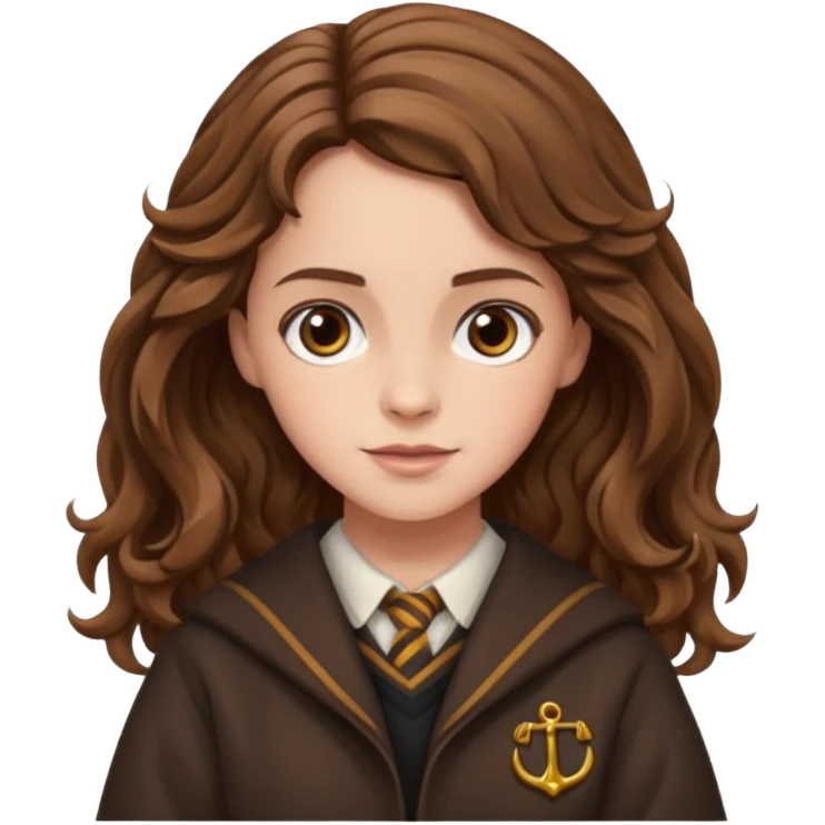 Hermione Granger with wavy hair emoji