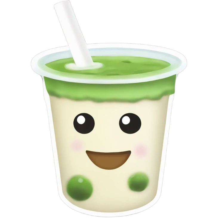 Matcha bubble tea cup emoji