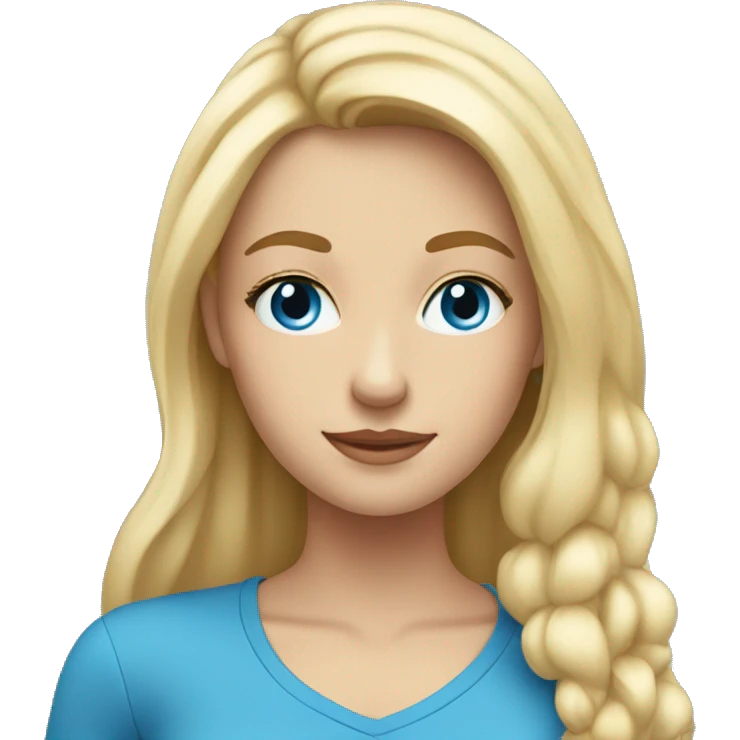 Blonde and long  girl with blue eyes   emoji