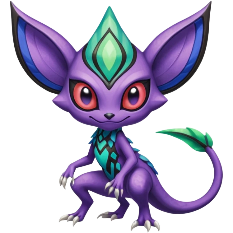Colorful Exotic Meloetta-Sableye-Virizion-Venom-Stitch-Fakémon-creature-hybrid emoji