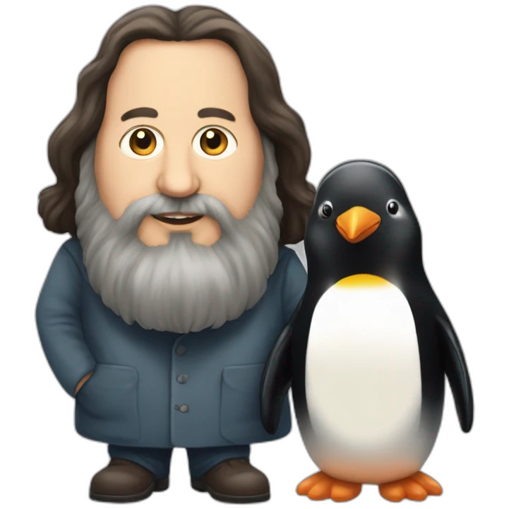 richard-stallman-with-a-penguin emoji