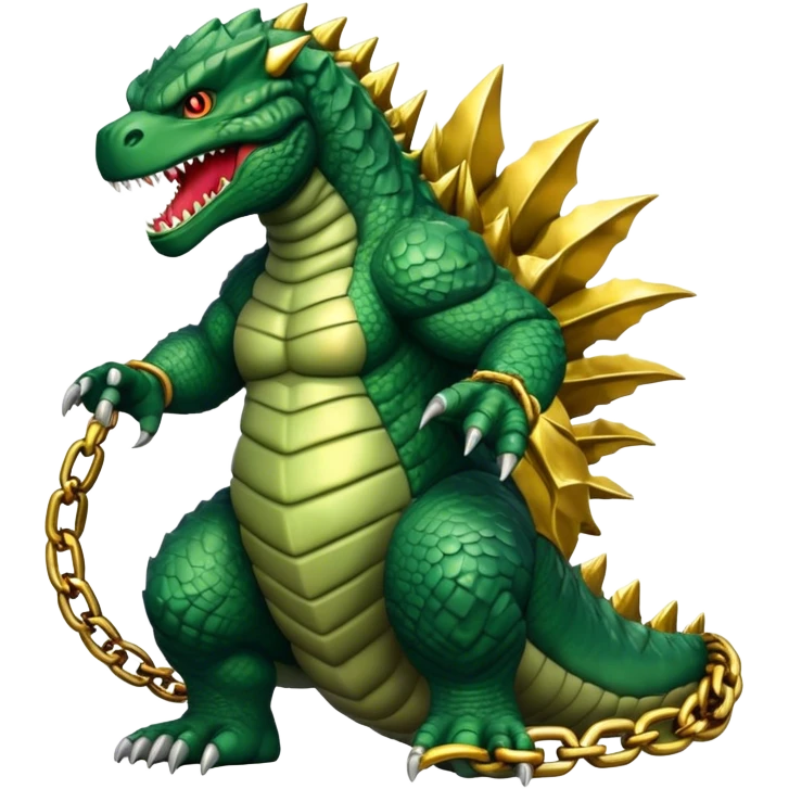 Godzilla with a gold chain emoji