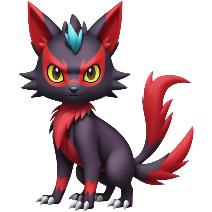 Edgy Cute Cool Kawaii Litten-Noivern-Zoroark-Noibat-Pokemon Full Body   emoji