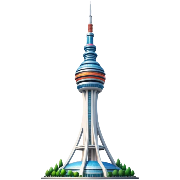 Cinematic Realistic N Seoul Tower Landmark Emoji, showcasing a futuristic tower with panoramic views rendered with sleek textures and vibrant, modern lighting. emoji