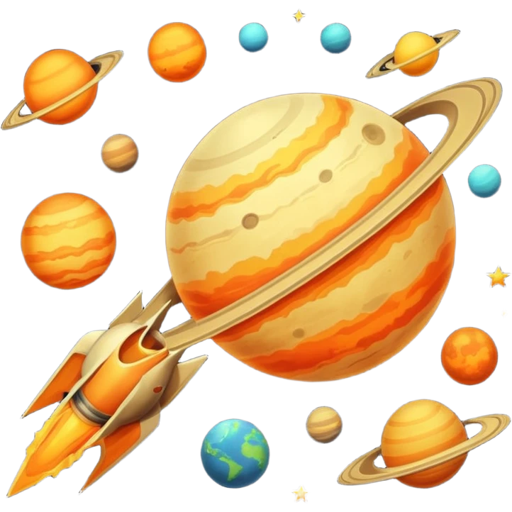 Vintage Planets comet streak motion emoji