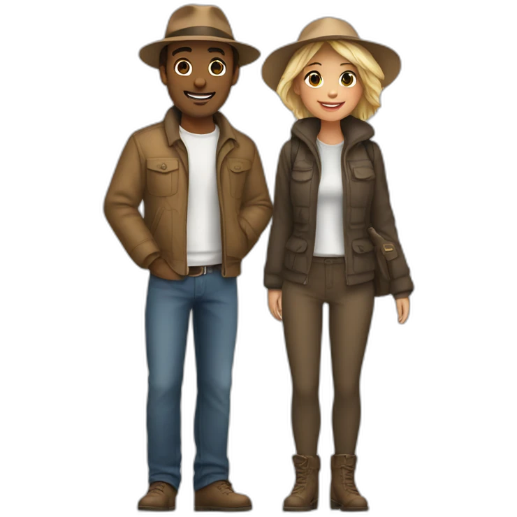 a couple in front of eiffel tower emoji