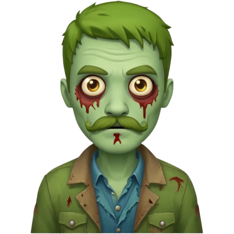 zombie with mustache   emoji